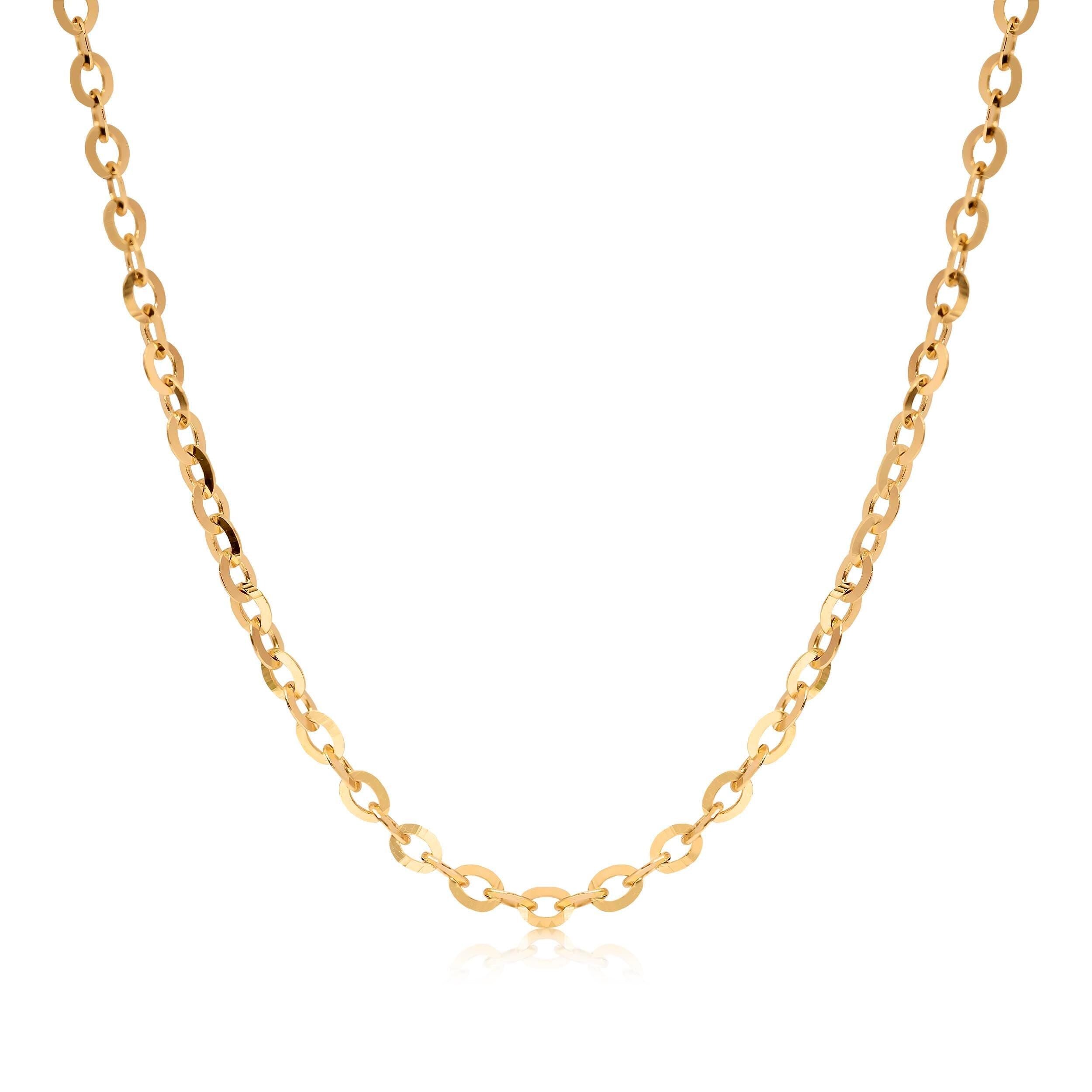 14k Shiny Cable Necklace - 1.2mm & 1.6mm