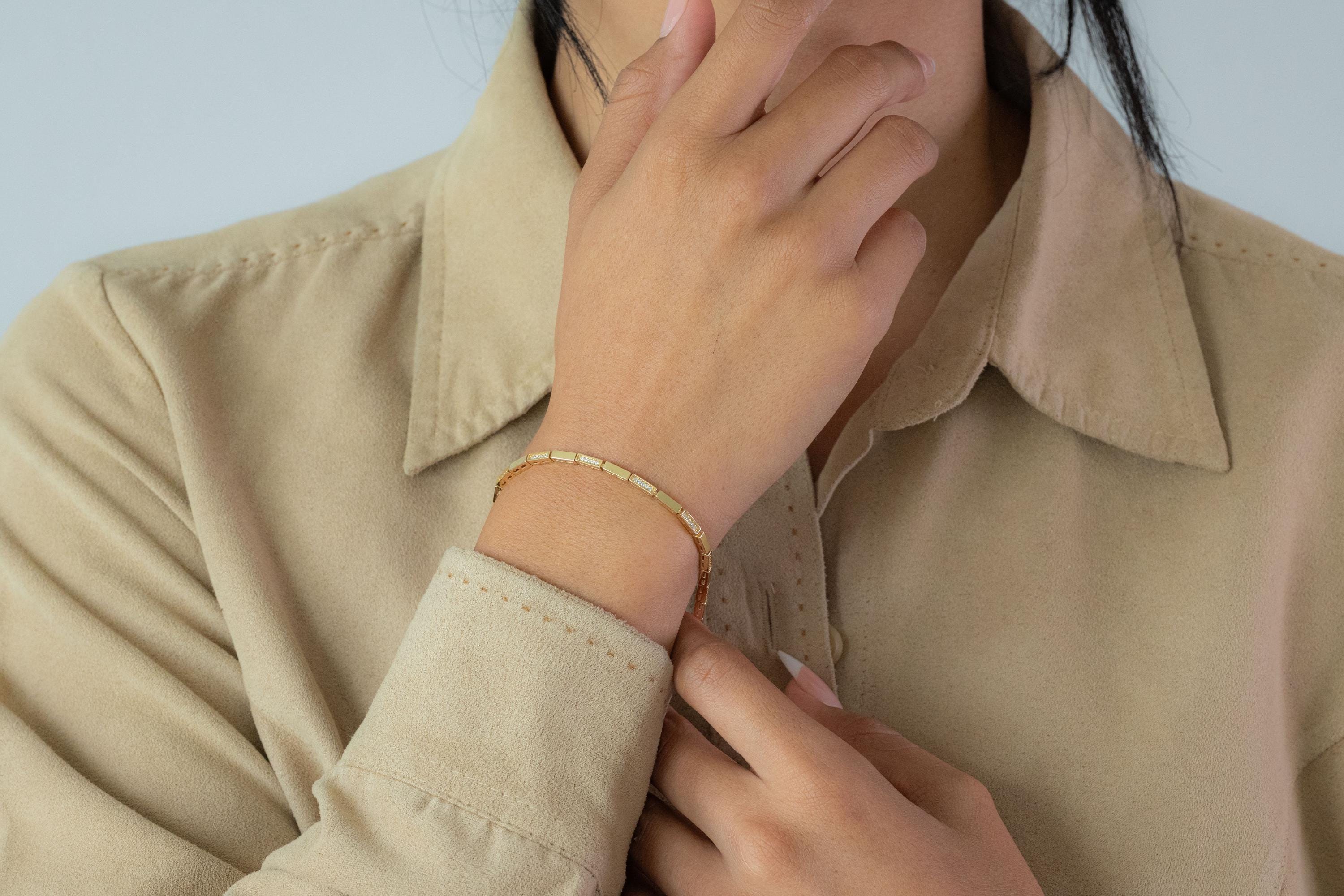 14K Bar Link Bracelet
