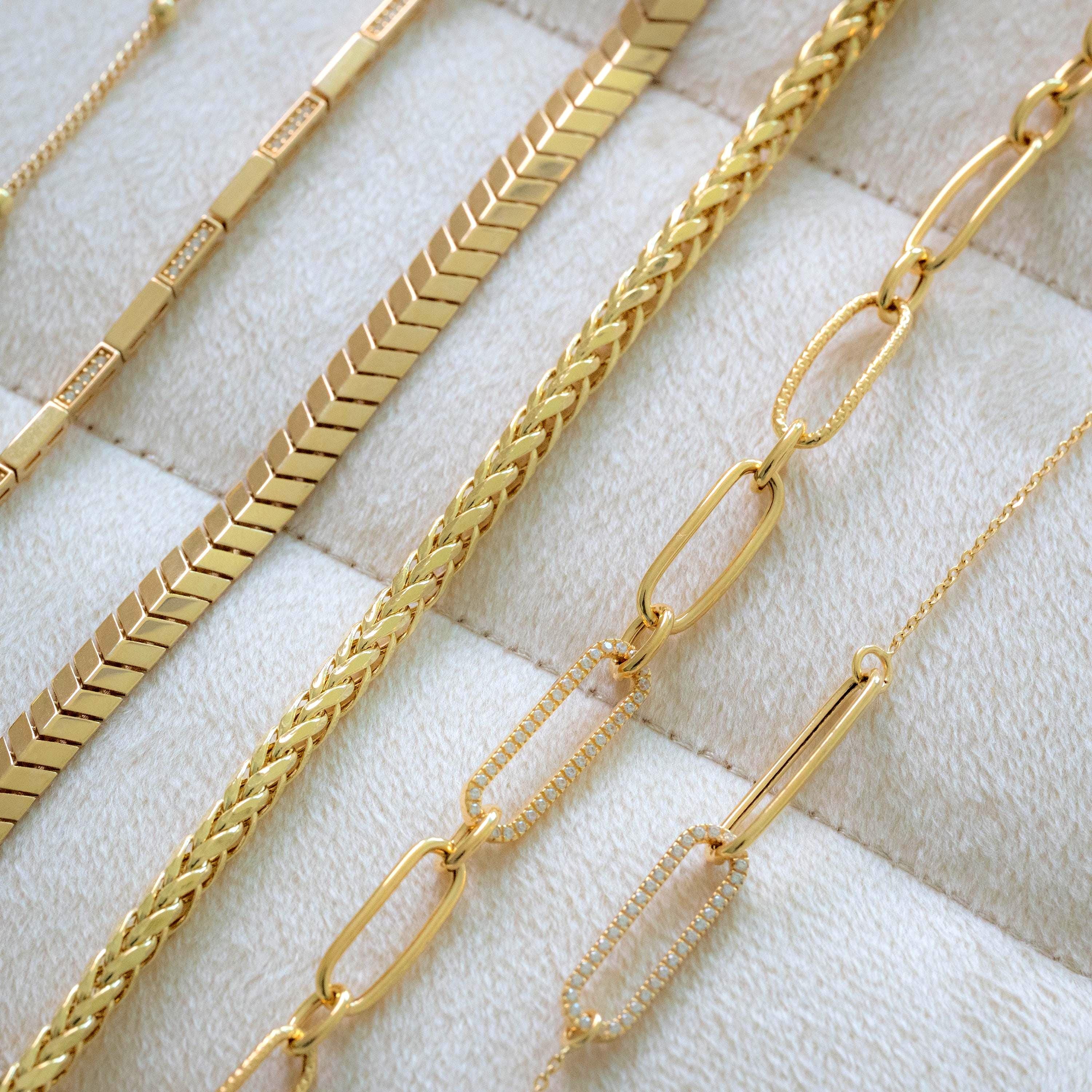 14K Duo Paperclip Bracelet