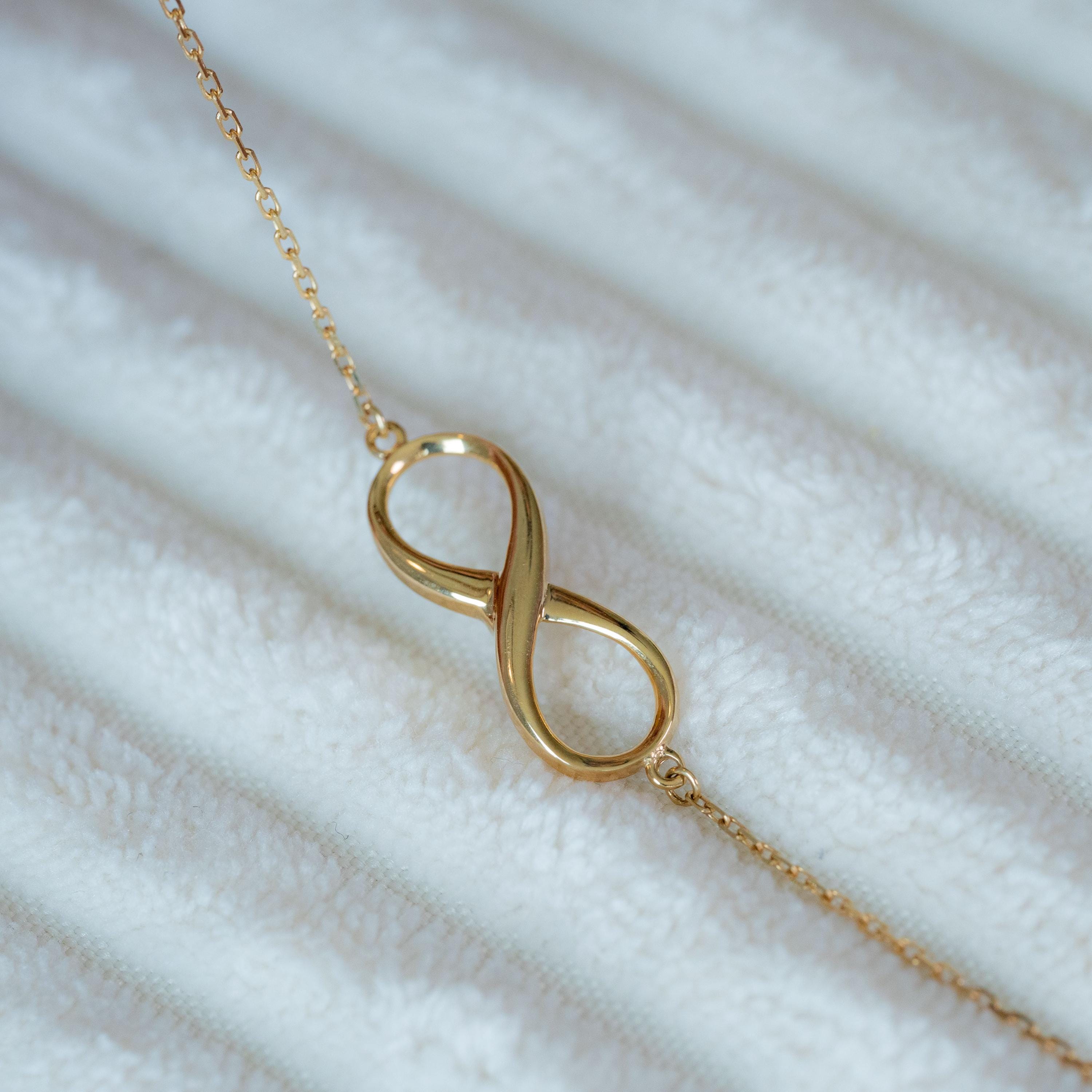 14k Infinity Adjustable Bracelet - 7"
