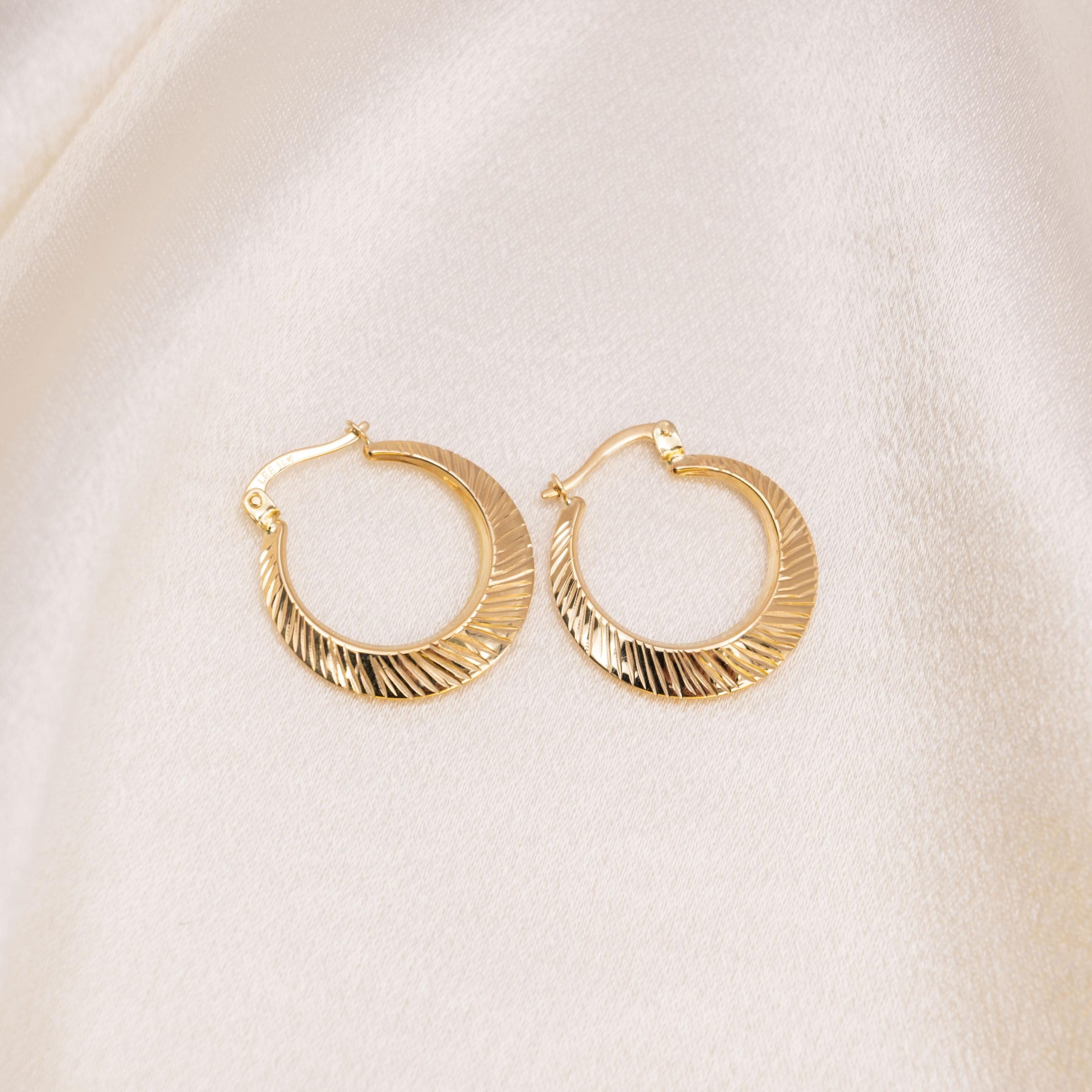 14k Double Sided Hoop Earrings - 21MM