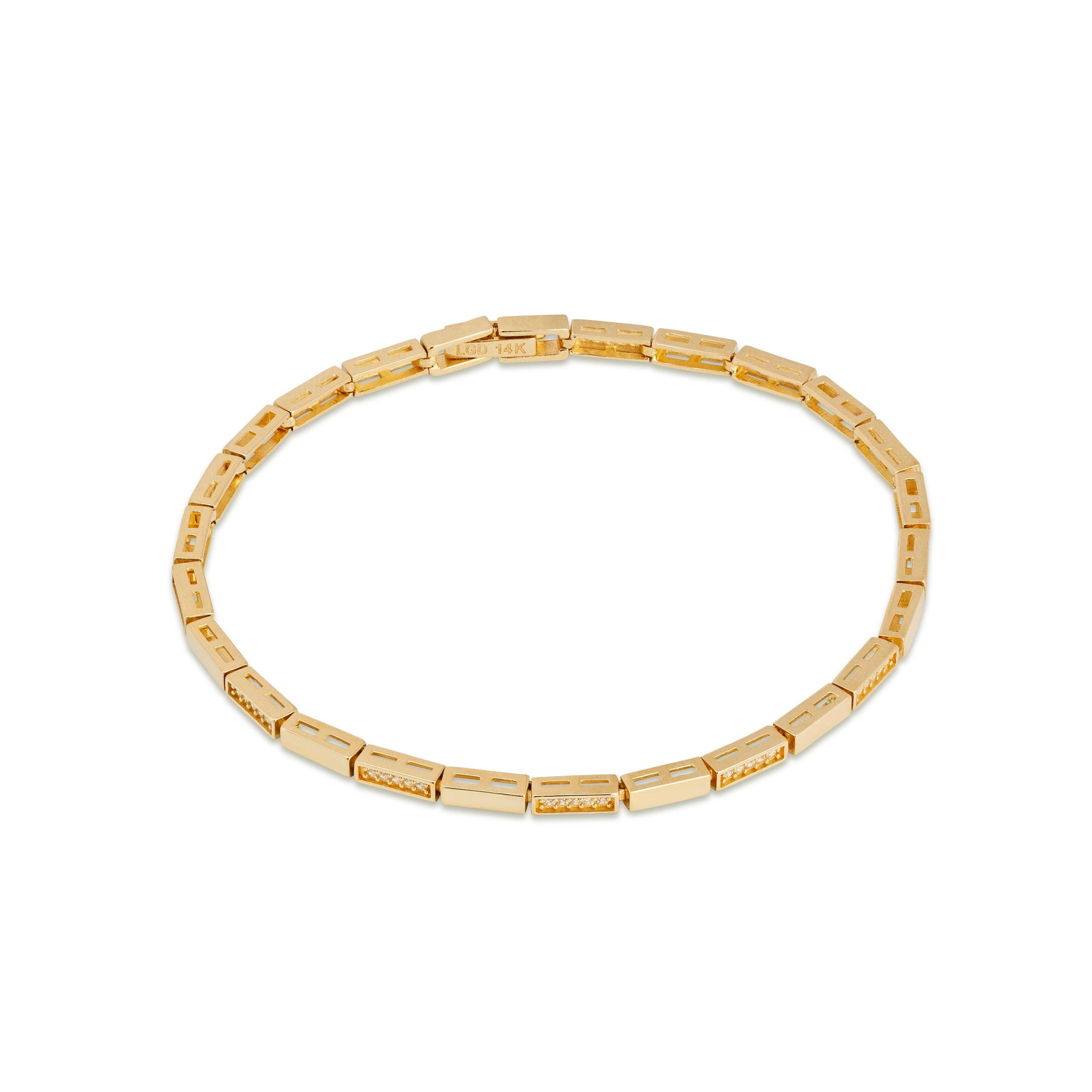 14K Bar Link Bracelet