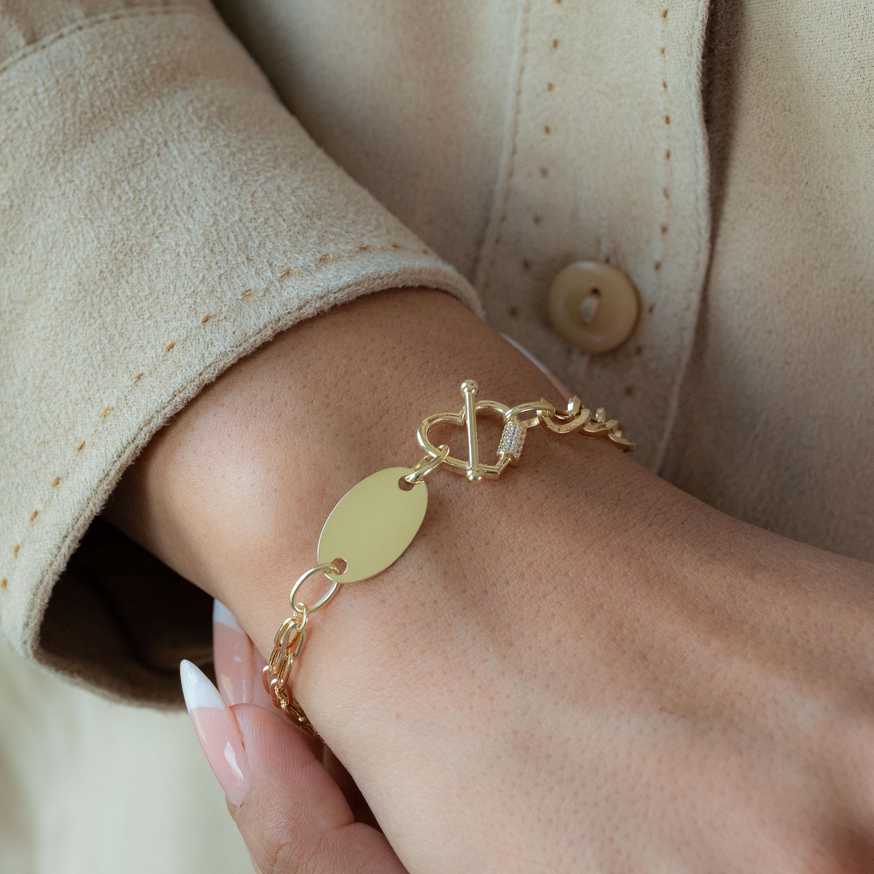 14K Curb & Paperclip Bracelet