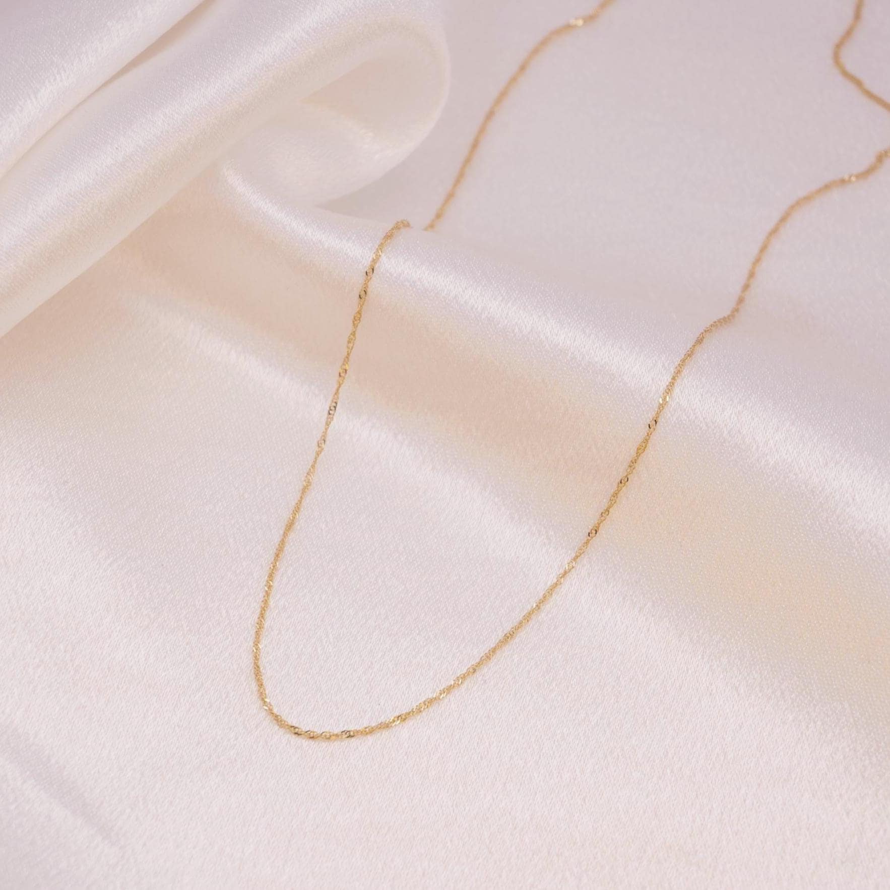 Dainty 14k Gold Shiny Singapore Necklace - Gift For Her - Shiny & Minimalist