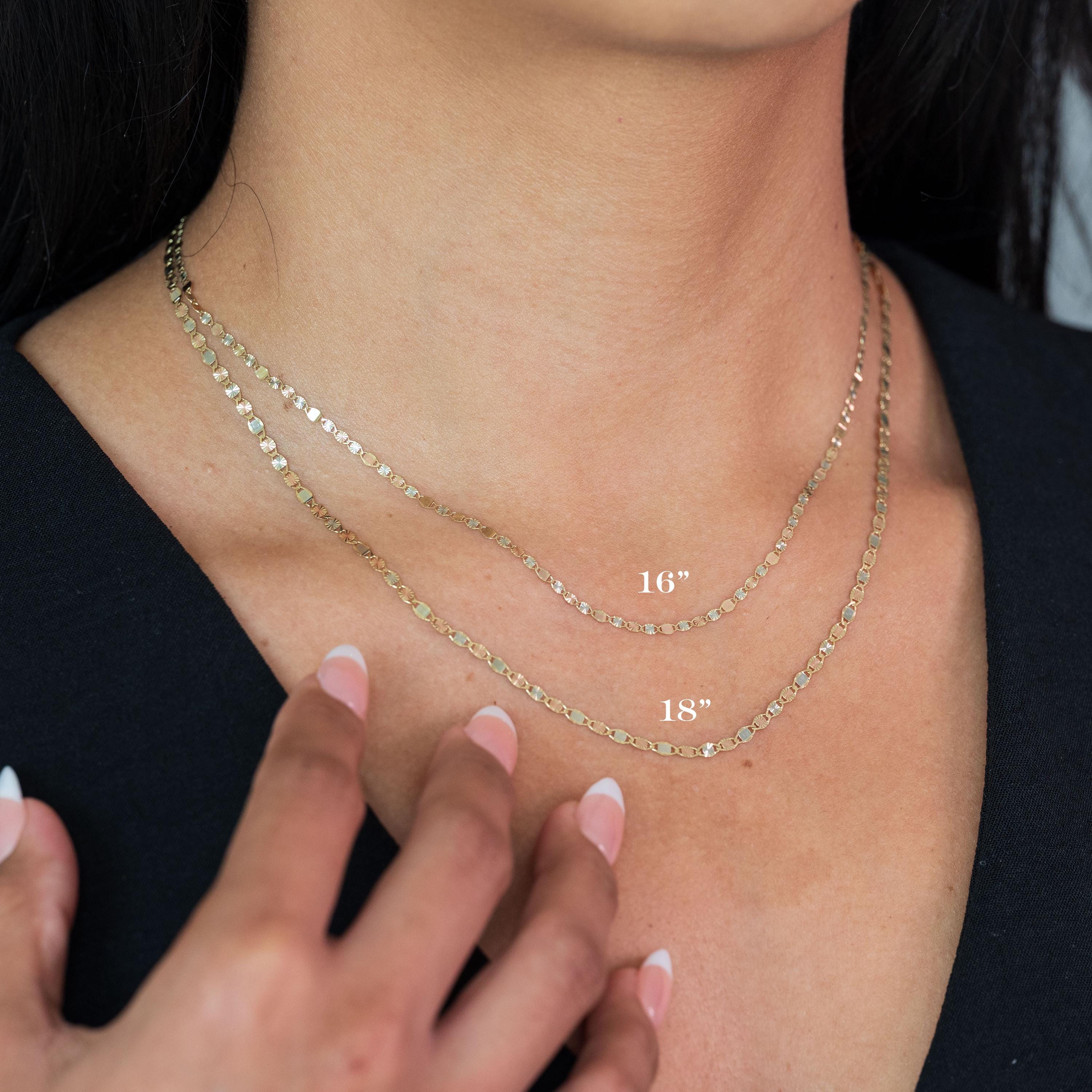14k Tricolor Valentino Mirror Necklace