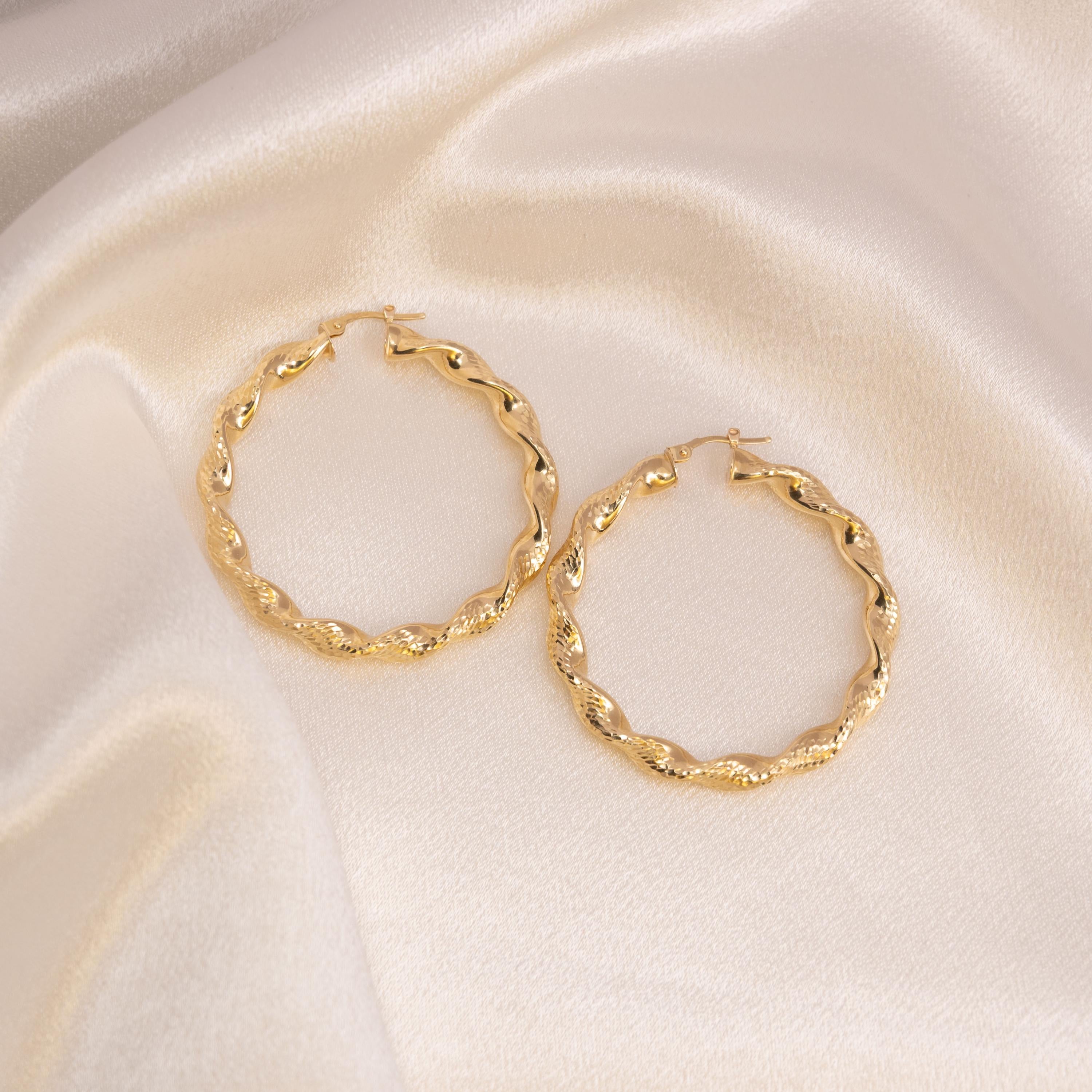 14k 4.8mm Twisted Hoop Earrings