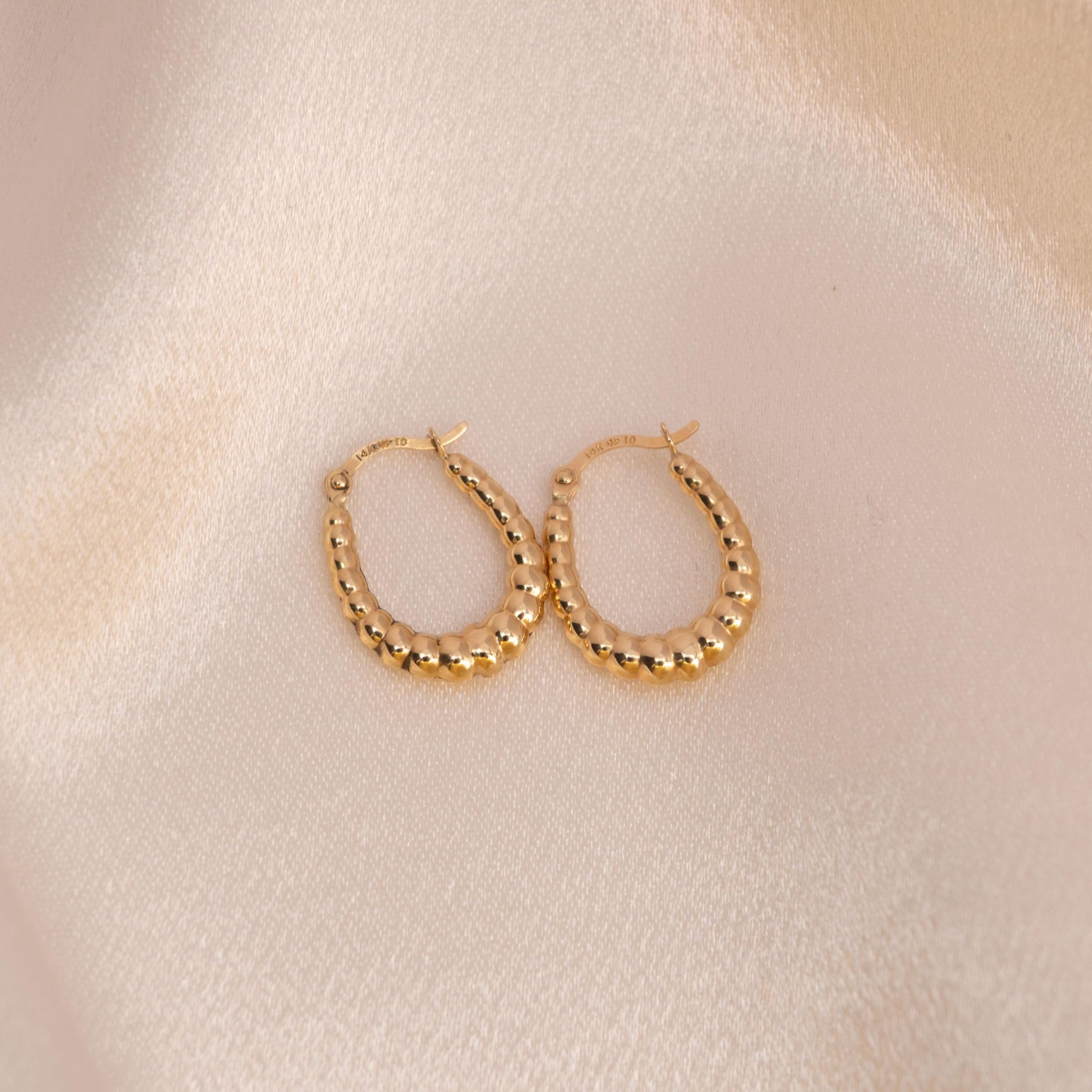 14k Mini Croissant Hoop Earrings