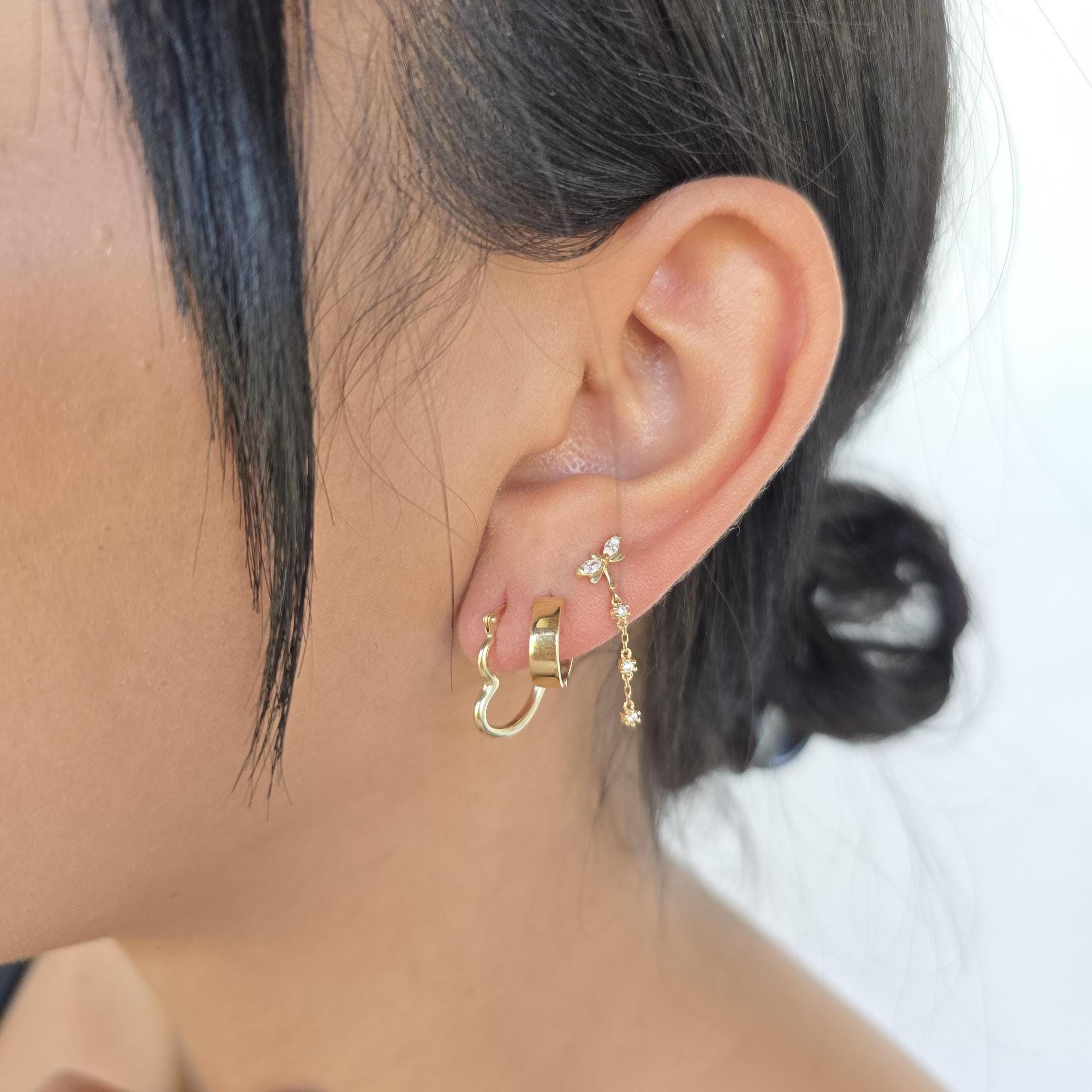Real 14k Gold Heart Hoop Earrings - 15mm, 20mm, 25mm - For Girls & Women - Perfect For Everyday - Fine Jewelry For her