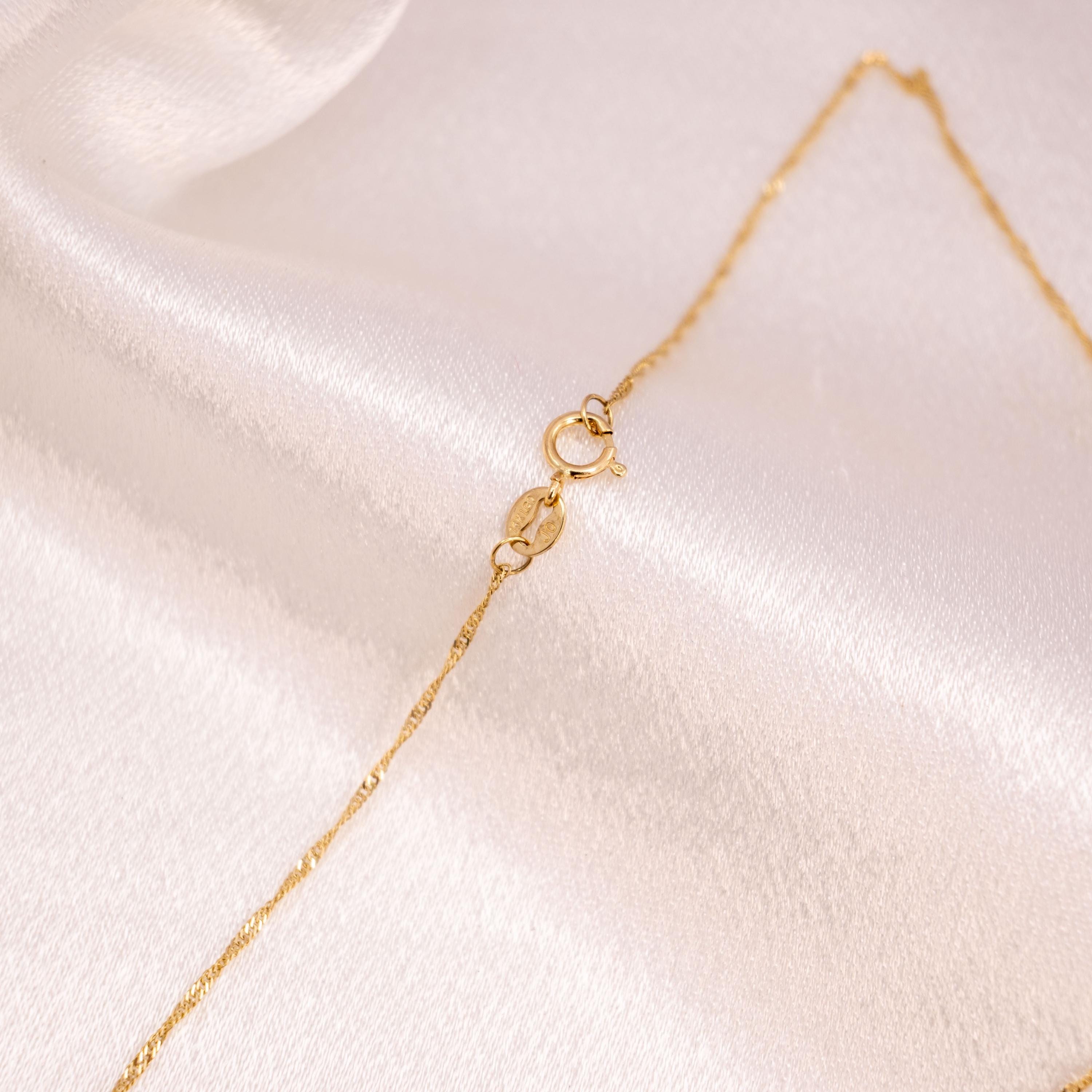 Dainty 14k Gold Shiny Singapore Necklace - Gift For Her - Shiny & Minimalist