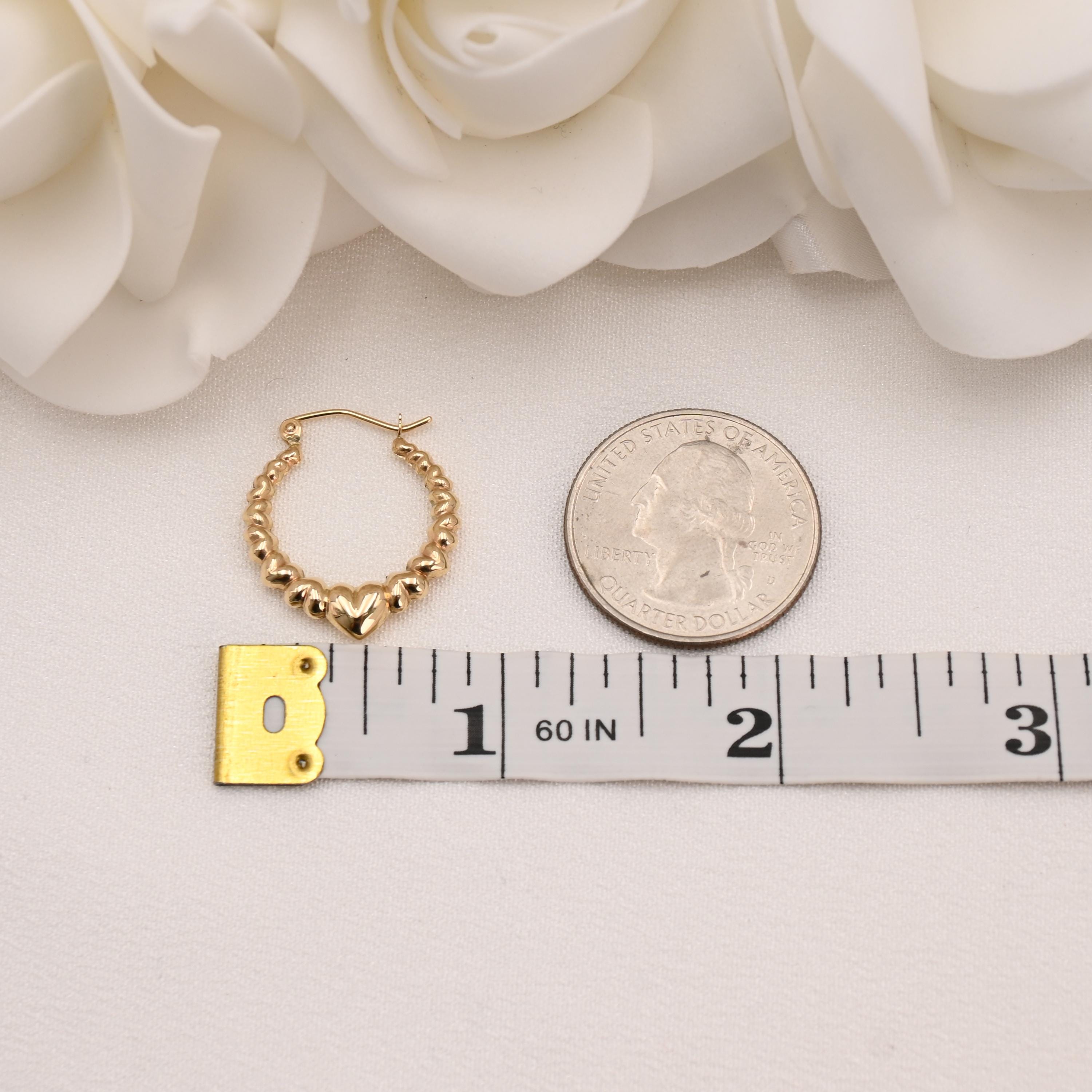 Dainty 14K Gold Puffy Heart Hoop Earrings – 18.9mm Everyday Hoops - Adorable & Comfortable