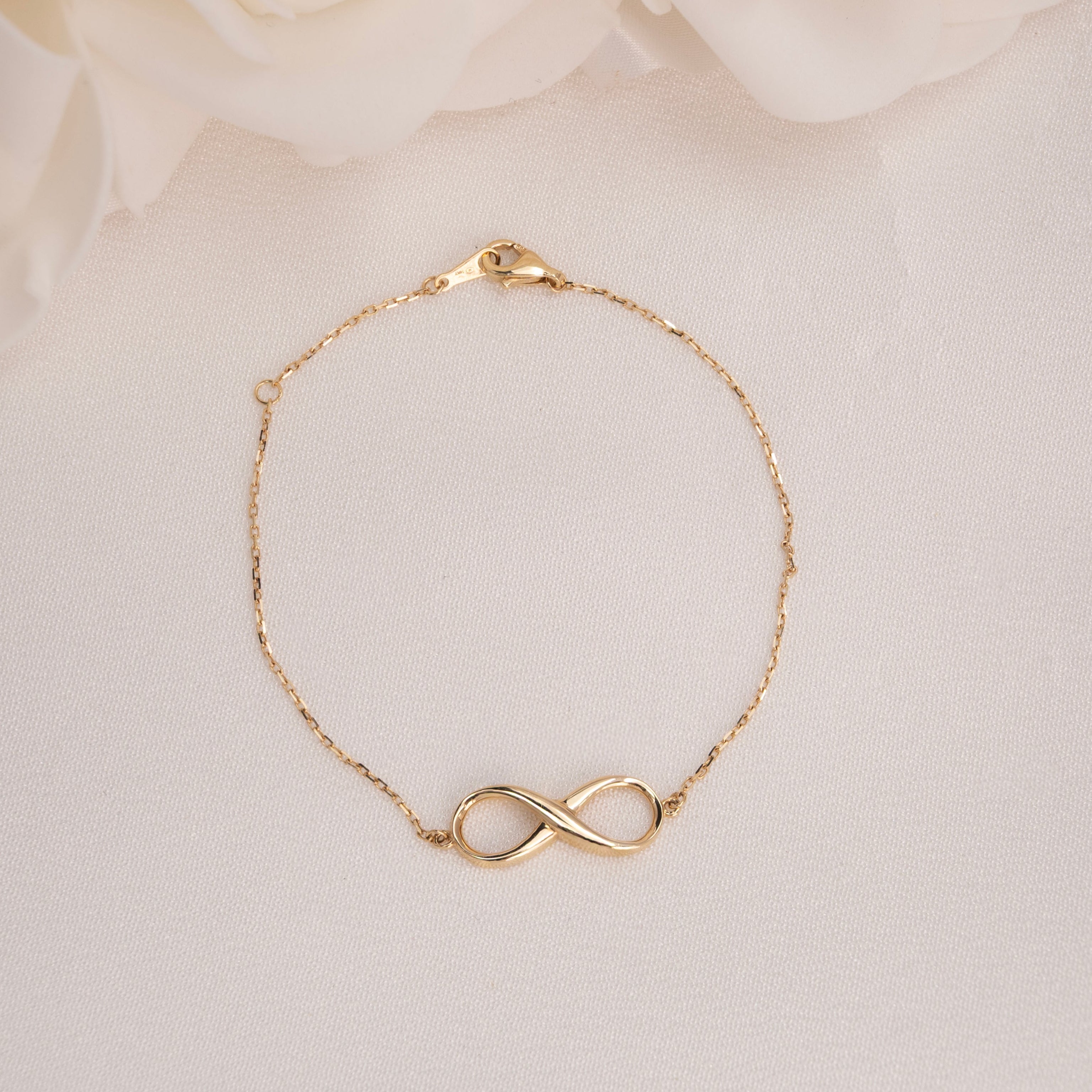 14k Infinity Adjustable Bracelet - 7"
