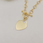 14K Yellow Gold Toggle Heart Necklace - Fancy jewelry - Fine jewelry - Everlasting -
