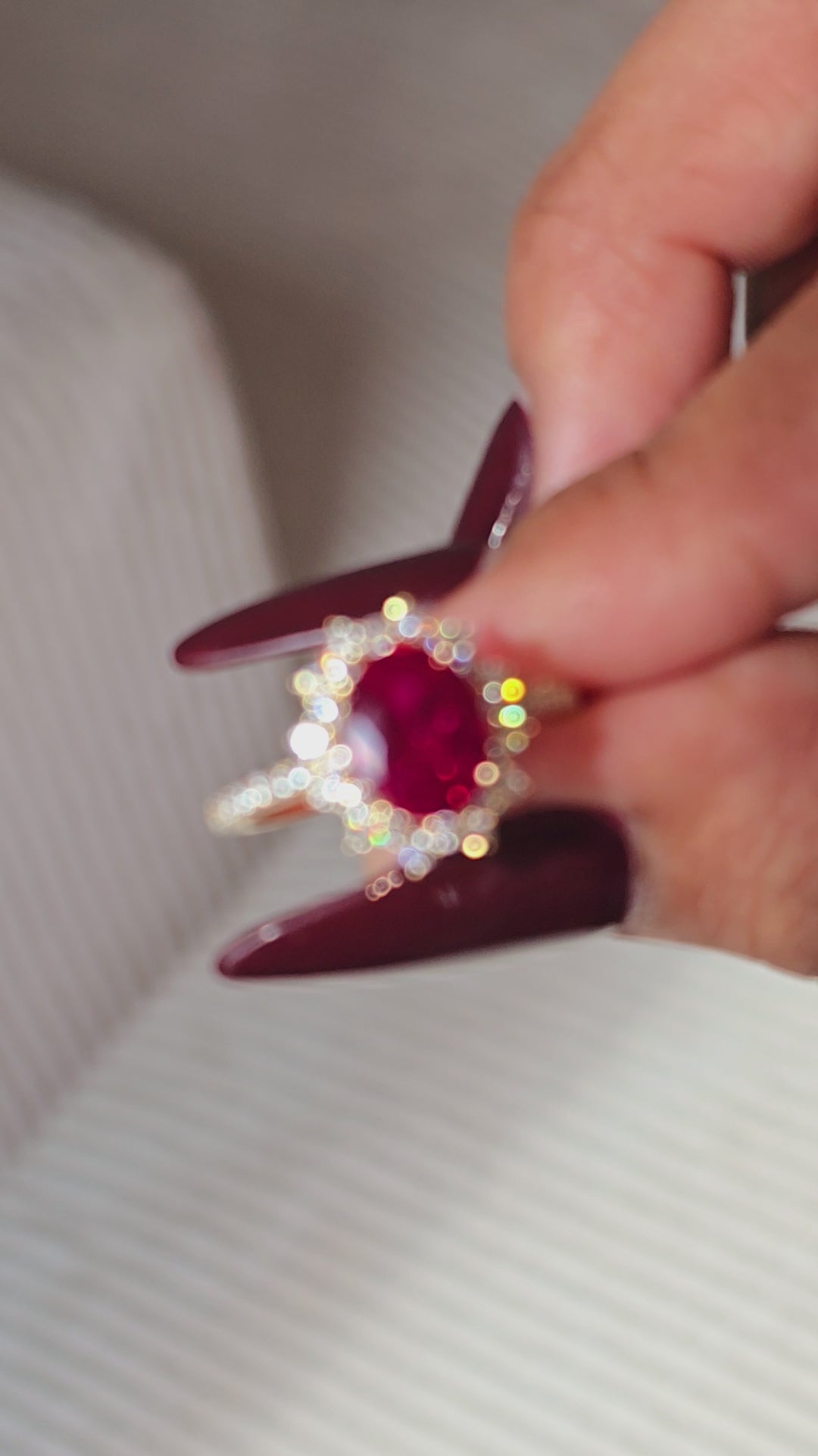 14k Sunburst Ruby Ring