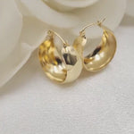 Stunning solid 14k Gold Small Extra Thick Polished Hoops Earrings - 10MM Thick - Elegant & Versatile - Perfect Gift