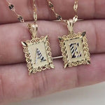 Solid 14k Gold Initial Pendant - Square Pendant - A-Z Charms - Perfect Gift - Diamond Cut