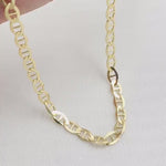 Solid 14k Gold Mariner Chain - 16, 18, 20, 22, 24 Inches - 3.1mm - Shiny And Elegant - Unisex -Perfect Gift