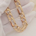 Thick Solid 14k Gold 9.8MM Thick Figaro Bracelet - Perfect Gift For Him - Real Gold