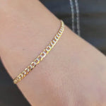 Solid 14k Gold Diamond Cut Cuban Link Bracelet - 7 Inches - 3.2MM - Perfect for kids & women