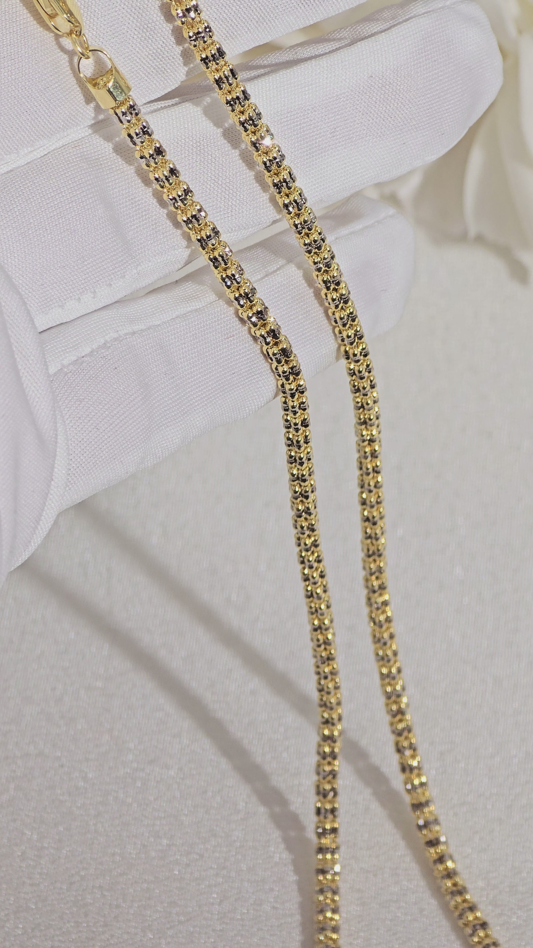 14k 2 Tones Ice Chain - 3.3mm