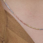 Solid 14k Tri Color Gold Rope Chain - 2MM - 16" - 18" - 20" - 22" - 24" - Unique Rope Chains - Perfect Gift For Her