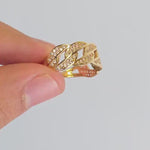Solid 14k Gold Pave Curb Ring - CZ Ring - For Her - Unique & Shiny - Perfect Gift