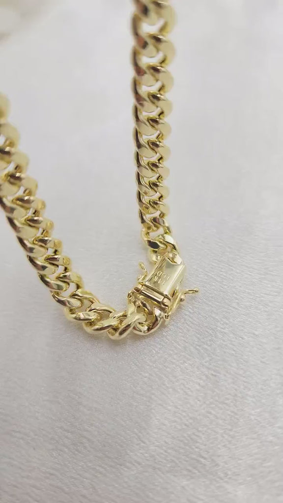 Real 14k Gold Miami Cuban Chain – 7.5MM Thick, Box Lock