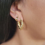 Stunning 14k Gold Shiny Twisted Hoop Earrings - 4mm, 5mm Thick Earrings - Perfect Gift For Her -