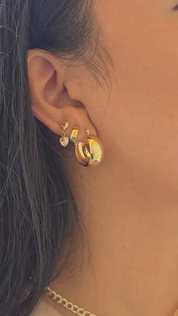 Stunning solid 14k Gold Small Extra Thick Polished Hoops Earrings - 10MM Thick - Elegant & Versatile - Perfect Gift