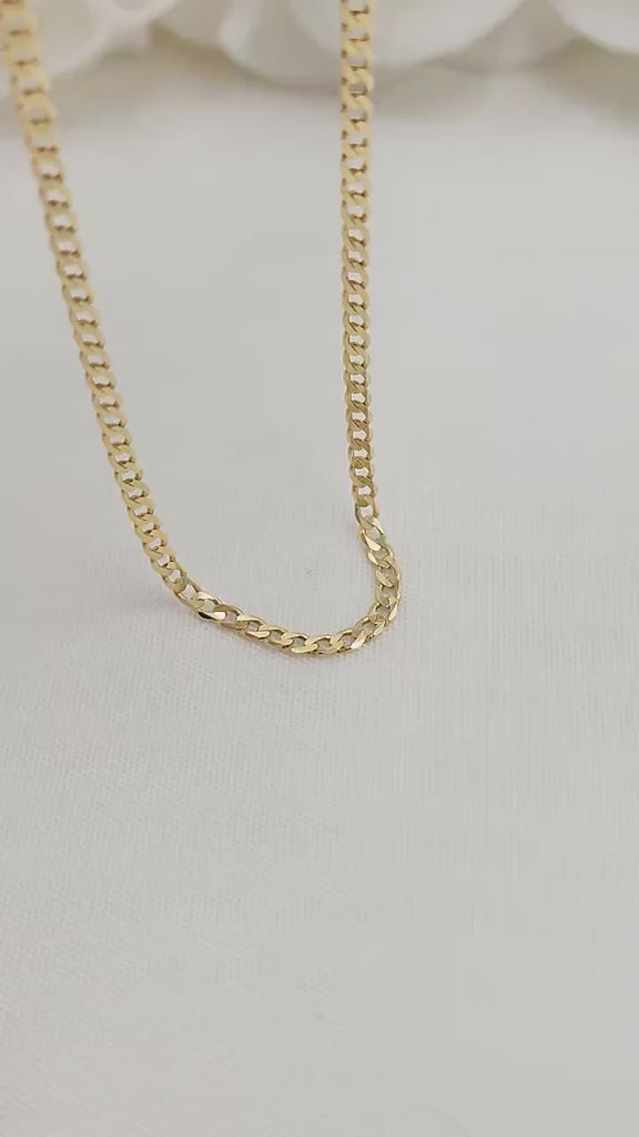Solid 14k Gold 2.2mm Cuban Chains - 2.2mm - 16", 18", 20", 22", 24" - For Her -  For Him - For kids