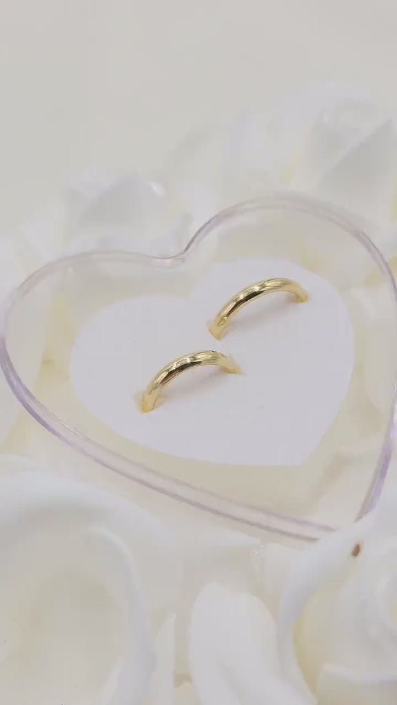 Solid Gold Wedding Bands - Polished Curved Bands for Her and For Him - Anniversary Gift - 14k, 18k.