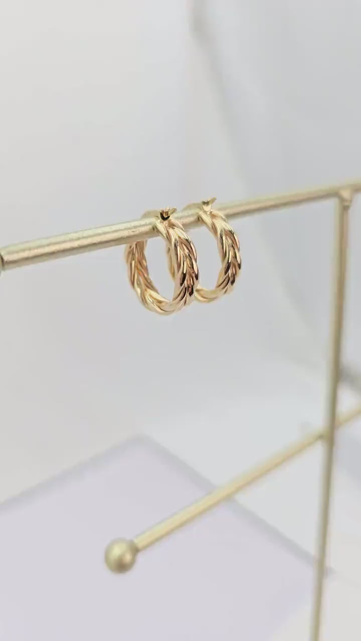 Thick 14k Gold Double Twisted Hoop Earrings - 5mm Thick - Stunning look - Unique Piece - Gift For Her