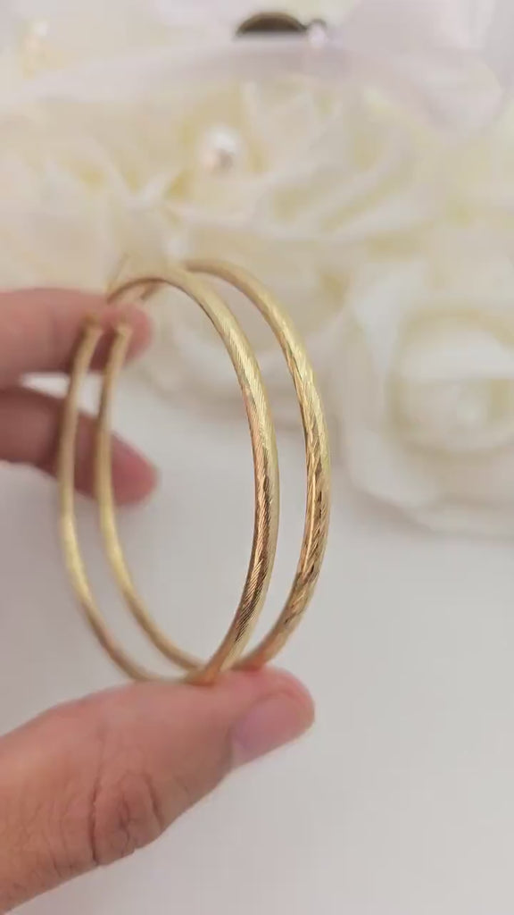 Extra Large 14k Shiny Hoop Earrings - 64mm/ 2.5 inches - 3mm Thick - Fancy & Elegant - Perfect Gift