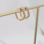 Fancy Pave 14k Gold CZ Huggie Earrings - Shiny & Comfortable - Perfect Gift For Her - Fine Jewelry