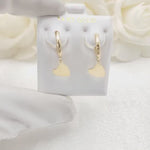 Stunning 14k Gold Dangly Heart Huggie Earrings - Adorable Small Earrings - For Girls & Women