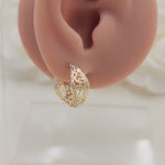 Real 14k Gold 2 Colors Hearts Hoop Earrings - 19mm - 7mm - Small and thick - Perfect For Her - Birthday Gift - Anniversary Gift