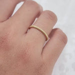 14k Solid Gold Dainty Rope Band - Stackable Rings - For Her - Perfect Gift