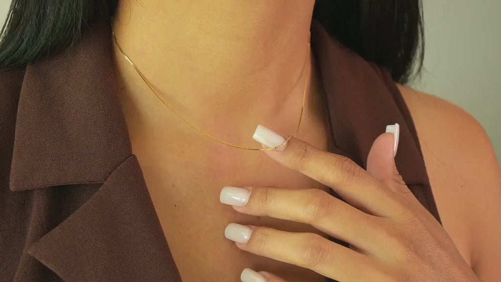 Solid 14k 2mm Curb Chain - Real Gold Everyday Necklace - Gift For Her