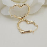 14k Gold Heart Hoop Earrings - Perfect For Everyday - Fine Jewelry For her