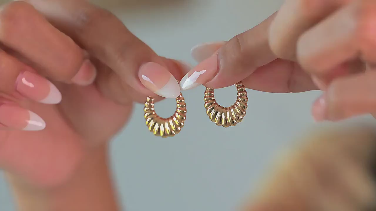 14k Shrimp Hoop Earrings