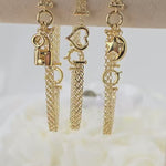 Solid 14k Gold Charm Bracelets - Heart Charm - Moon & Star - Key lock - For Her - Bismarck Bracelets