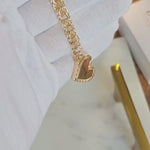 Thick 14k Gold Chino Link Heart Lock Bracelet - 7.9mm - 7.5 Inches