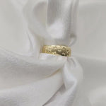Solid 14k Star Diamond Cut Wedding Band - For Her/For Him - 6MM - Textured- Fine Jewelry
