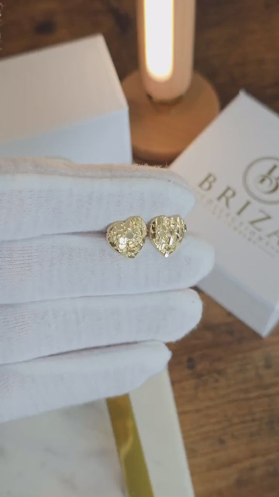 Fully Solid 14k Heatt Nugget Earrings