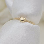 Dainty Solid 14k Gold Polished Heart Ring - Stackable Ring - Fine and modern