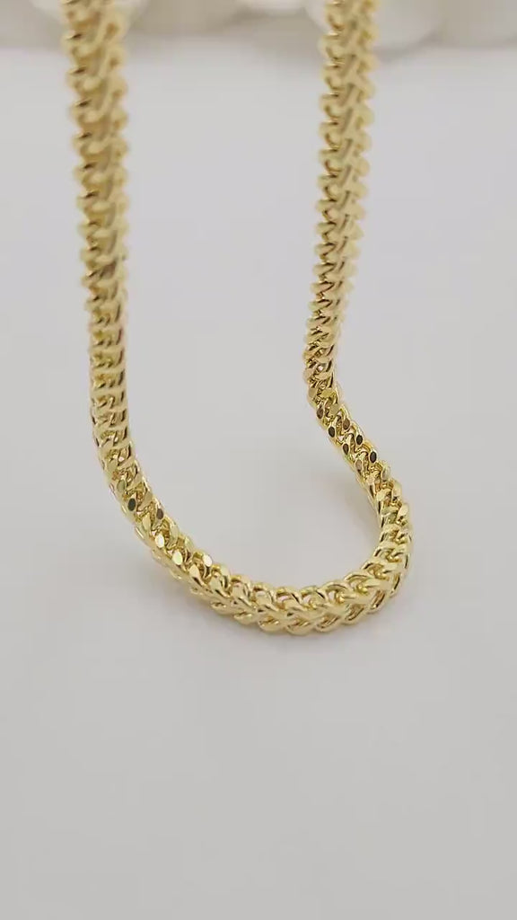 Real 14k Gold 4MM Thick Square Franco Chain - 24 Inches