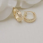 14k Gold Small Croissant Hoop Earrings - 15mm -  4mm Thick - For Her - Modern Jewelry
