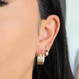 14k Textured Hoops Earrings - 8MM Thick