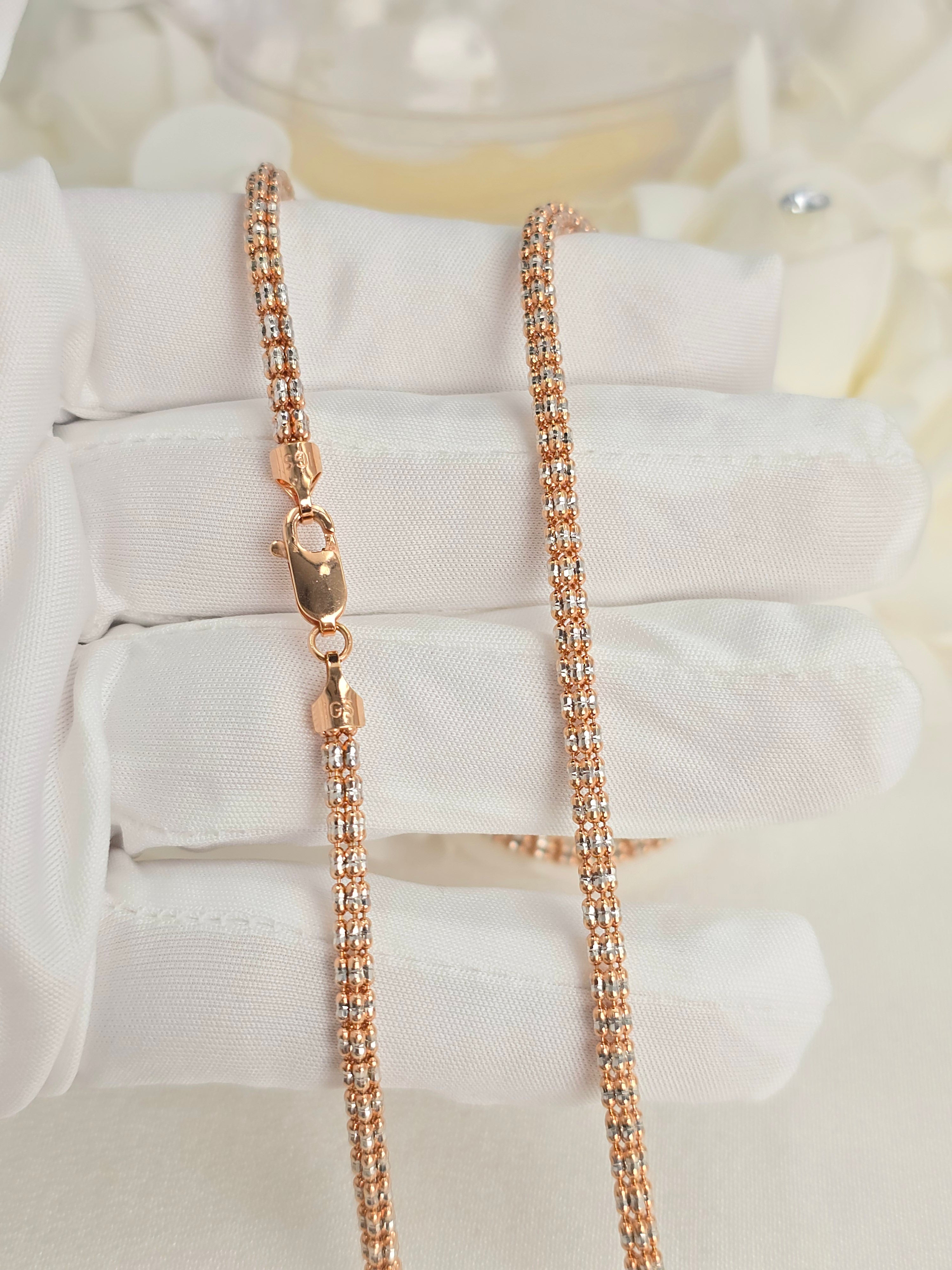 14k Rose Gold Ice Chain - 3mm