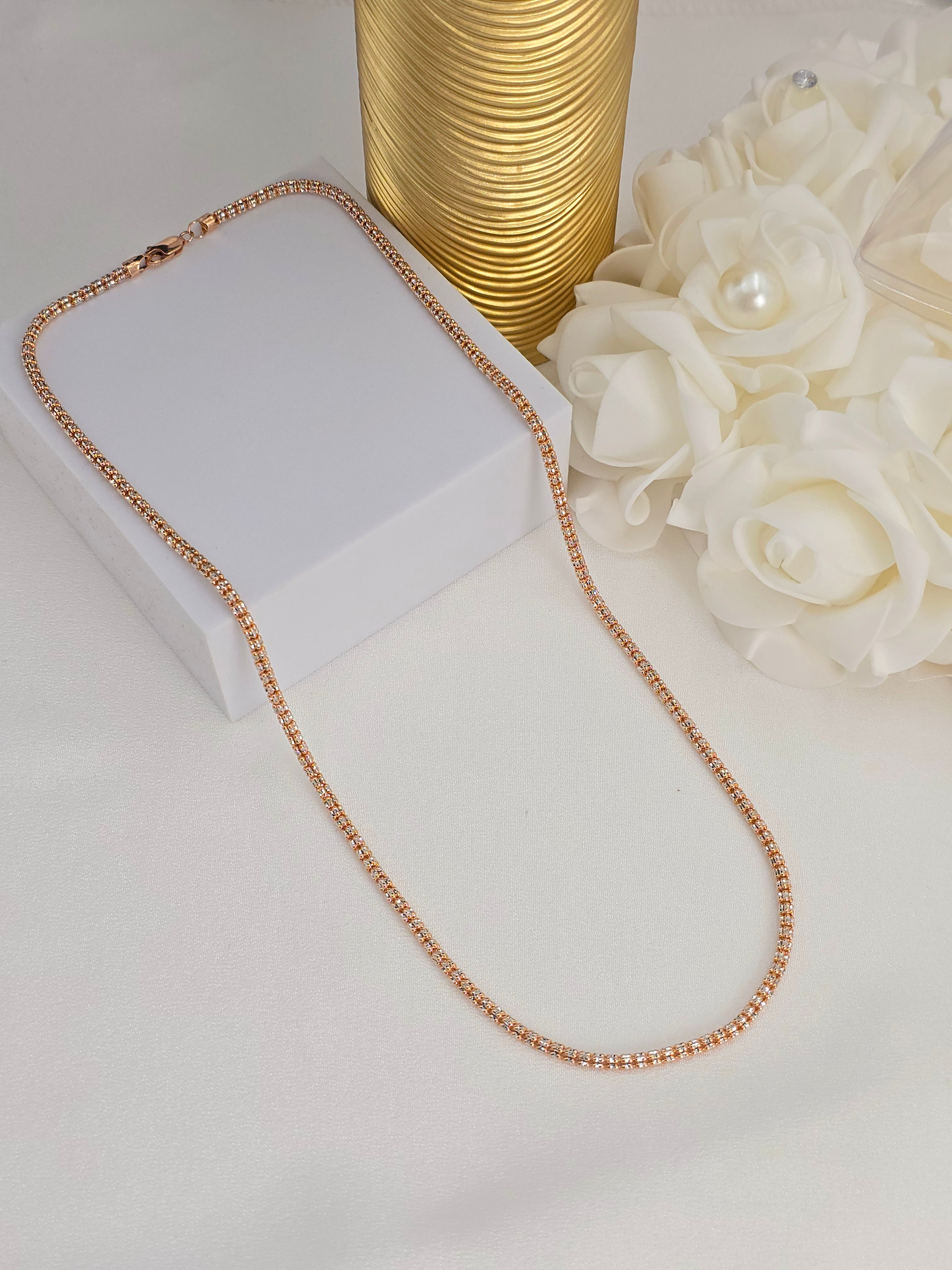 14k Rose Gold Ice Chain - 3mm