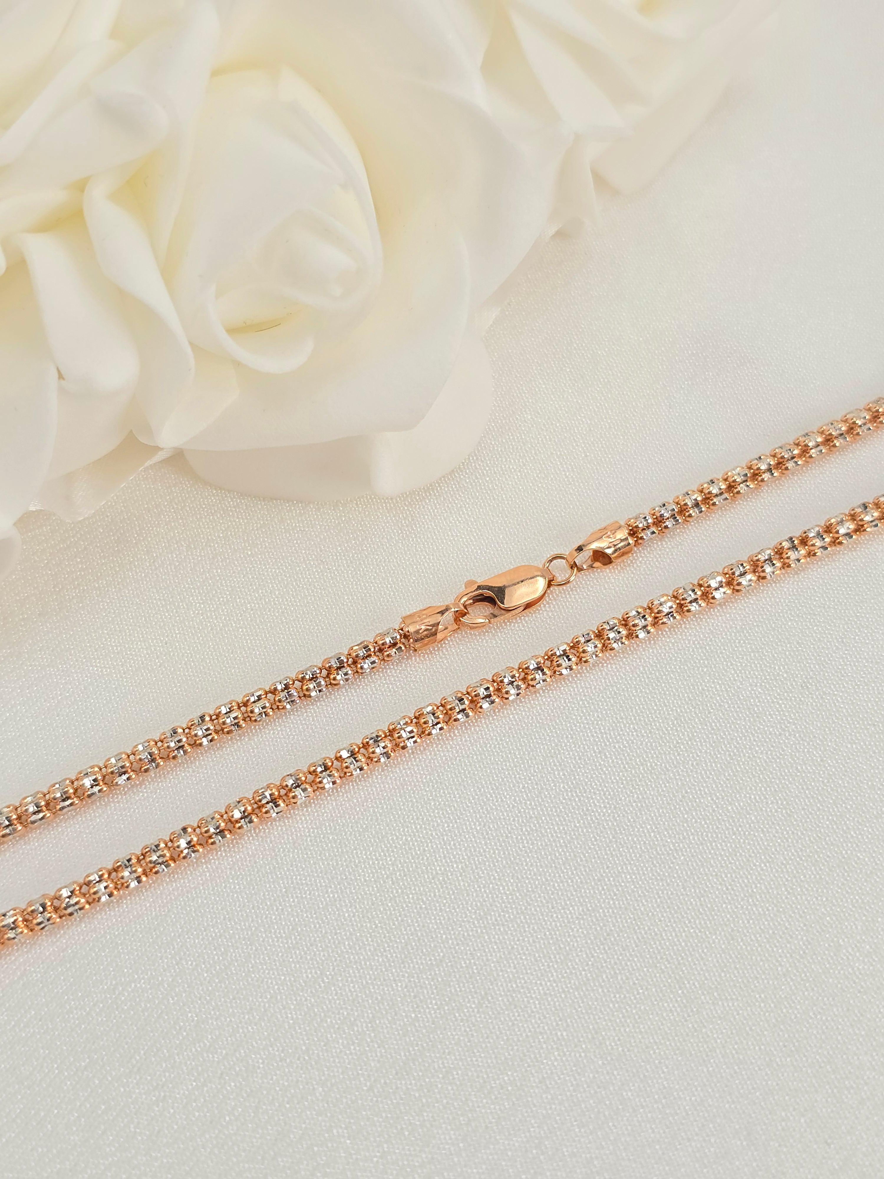 14k Rose Gold Ice Chain - 3mm